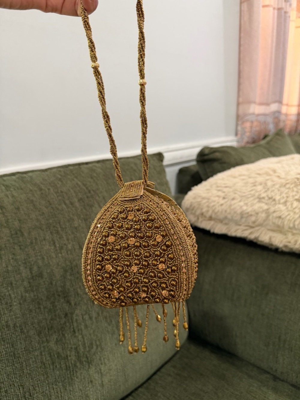 Gold Beaded Women’s Evening Pouch